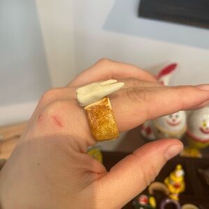 handmade ceramic tooth ring